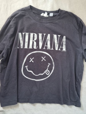 Nirvana T-shirt XL σαν καινούργιο, 100% βαμβάκι, γκρι, H&M