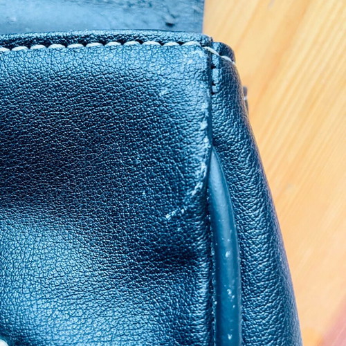 Borsalino leather handbag used, vintage style, black