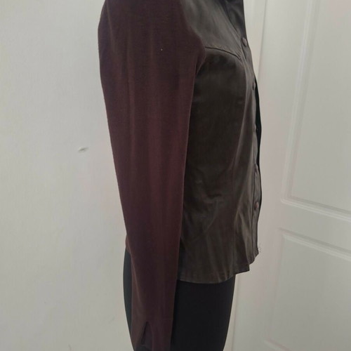 Women's brown shirt with leather and jersey, size S like new