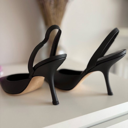 By Far black leather pumps like new, size 38