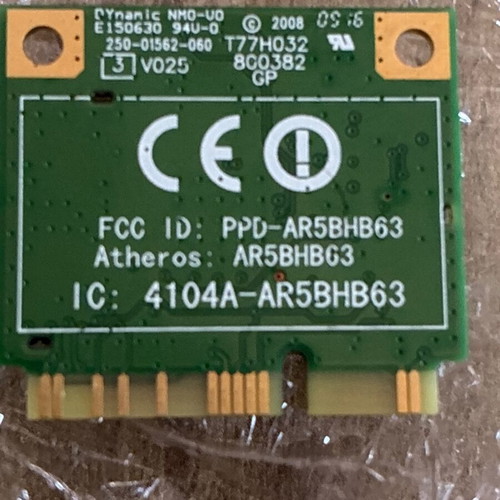 Wifi Laptop Adaptor used, ideal for Lenovo with custom BIOS 802.11g