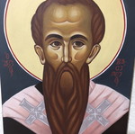 Handmade Byzantine icon of Saint Basil