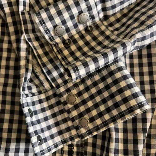 Barbour International women's black and white gingham shirt, size M