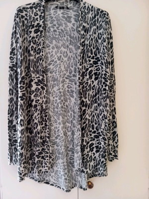 Cardigan used with animal print, long, size XL
