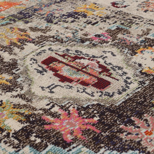 Colorful oriental style rug with distressed look like new