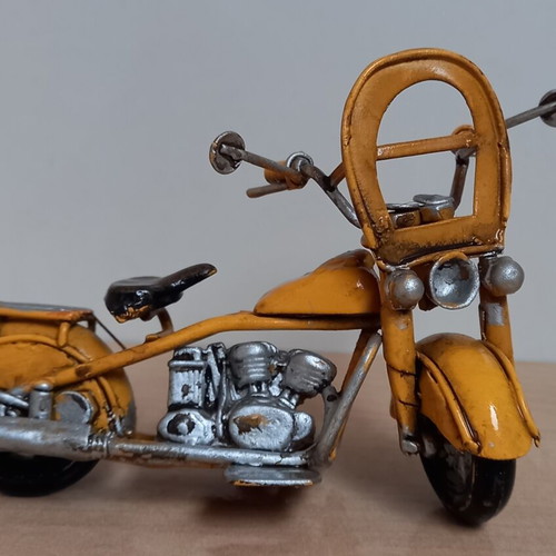 Metal small handmade motorcycle used 12x7cm