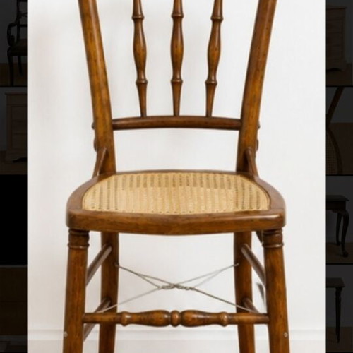 Classic Vienna Style Chairs Set of 4 Natural Wood with Cane