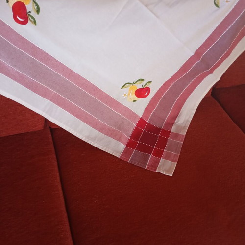 Set of two cotton tablecloths 0.80x0.80 m