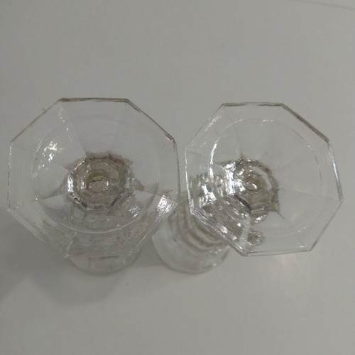 Vintage glass vases or candle holders used, set of 2 pieces