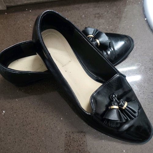 Zara moccasins size 39 used, black