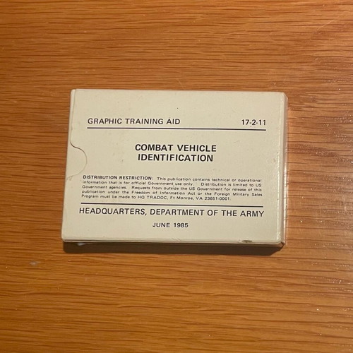 US Army Flash Cards Set 1985 Combat Vehicle Identification like new
