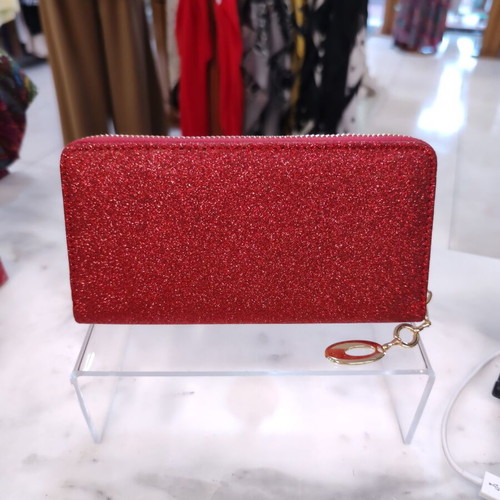 Red Glitter Spark Heartbeat women's wallet new, red