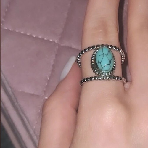 Steel ring with stone new