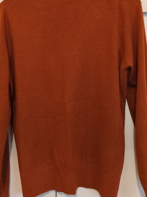 Thin sweater used camel-terracotta one size with rib details