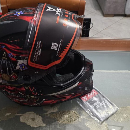 XVX Samurai fullface helmet Large, red-black matte