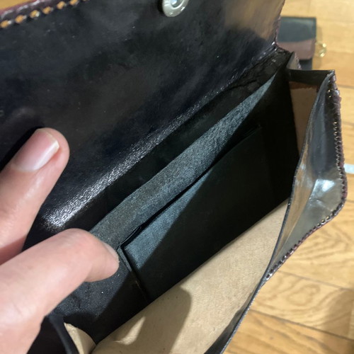 Vintage leather wallet set used