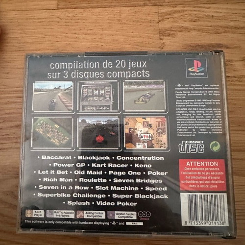 Family Games Compendium PlayStation PS1 used, 3 discs, 20 games