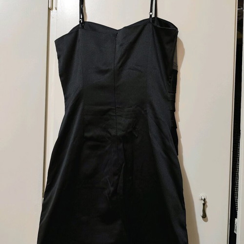 Rinascimento Mini Satin Dress Size M like new, black and silver