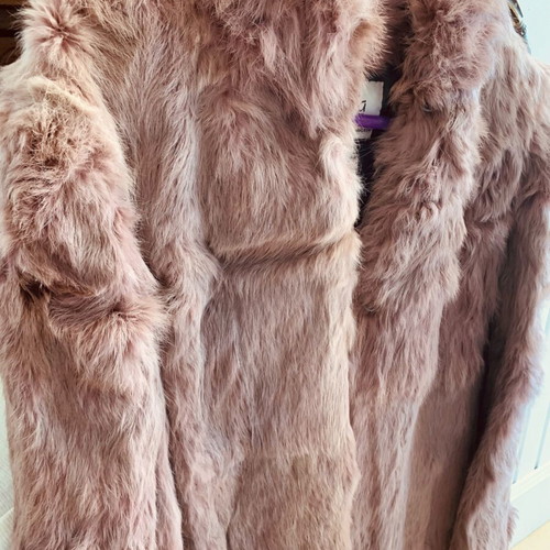 S. Jaffa Furs Belfast Vintage Rabbit Fur Jacket Dusty Pink Size S/M Like New