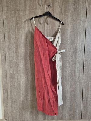 Wrap dress colorful linen midi like new