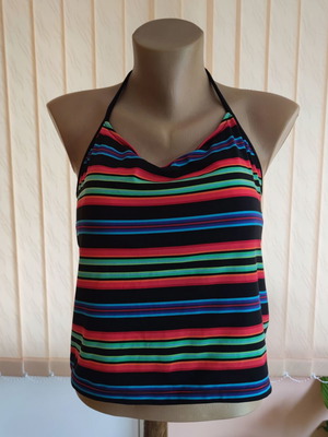 Ralph Lauren Women's Striped Halter Tankini Top Size L like new