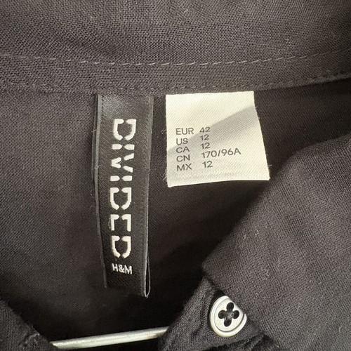 H&M unisex black shirt from Divided series, size XL