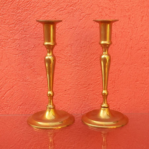 Brass candlesticks, height 20 cm