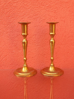 Brass candlesticks, height 20 cm