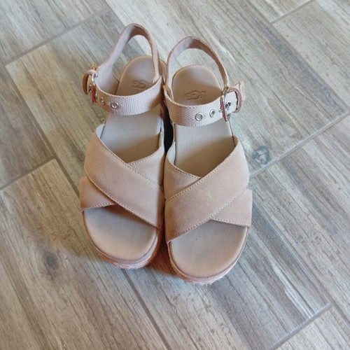 Ugg platform sandals, beige, size 38