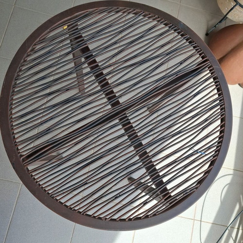 Handmade metal table Wave like new, bronze 80cm