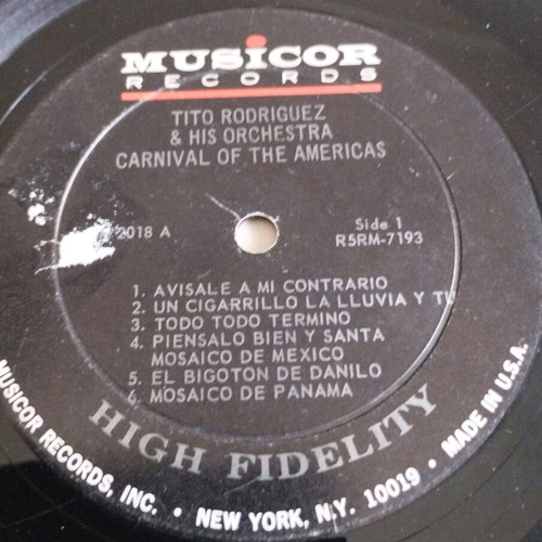 Tito Rodriguez Carnival Of The Americas LP used, Latin