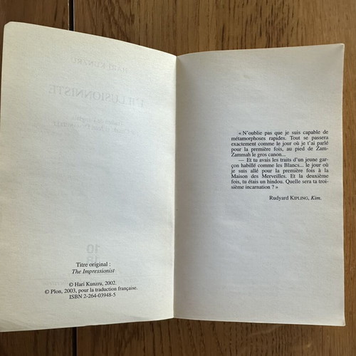 L'Illusionniste book by Hari Kunzru, French pocket edition 10/18