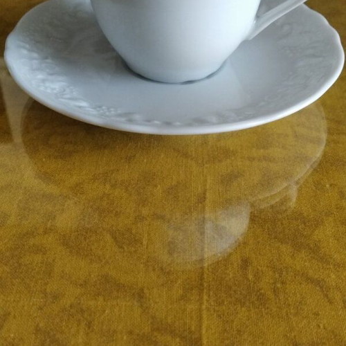 Porcelain coffee cup set new, 6 pieces with saucers