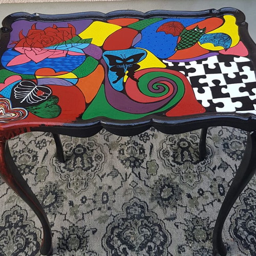 Hand-painted small table made to order