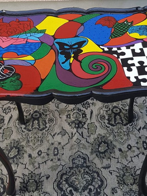 Hand-painted small table made to order