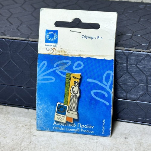 Olympic Pin Athens 2004 used, Parga statue