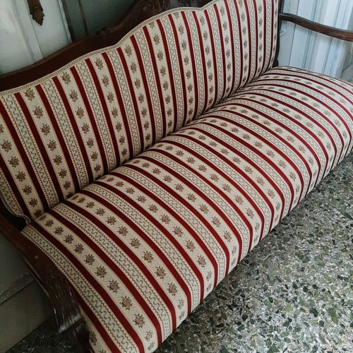 Classic handmade walnut sofa like new