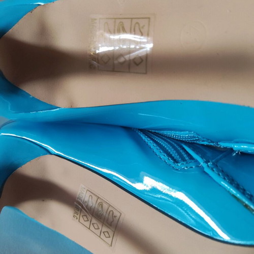 Patent leather boots blue new, size 41