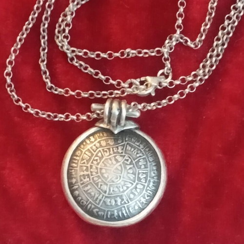 925 Silver Necklace Phaistos Disc