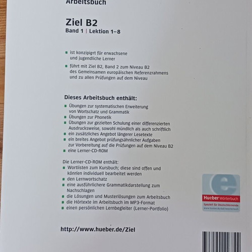 German language book and exercise book used, level B2, with CD