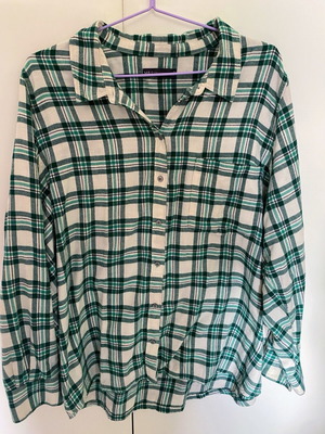 Marks and Spencer checked women's shirt like new, green white casual