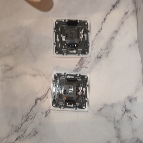 Set of 2 white simple wall switches