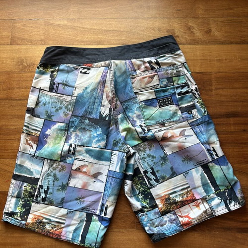 Billabong boys' swim shorts used, size 16, multicolor