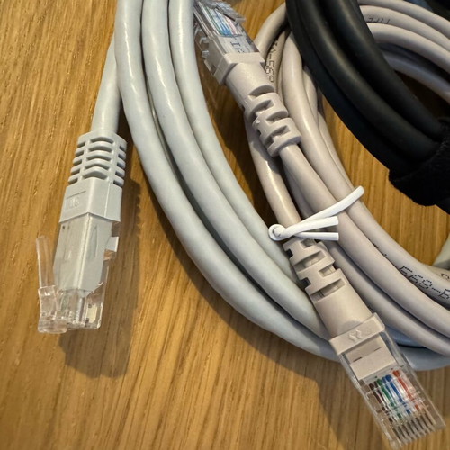 Cable set new with 3 Ethernet cables, 2 phone cables and 2 splitters