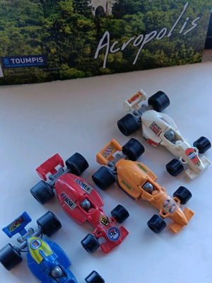 Vintage Formula 1 toy car set used, 4 pieces