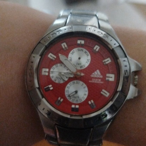Adidas watch used, men's, red