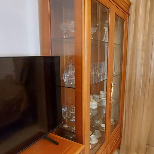 Wooden living room display cabinet and TV stand, classic style