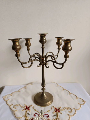 Μπρούτζινο κηροπήγιο πεντάκερο σαν καινούργιο