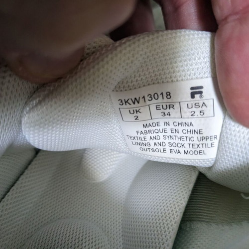 Fila girls' shoes size 34 like new, white athletic