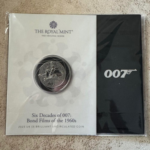 James Bond 007 collectible coin new, Royal Mint £5